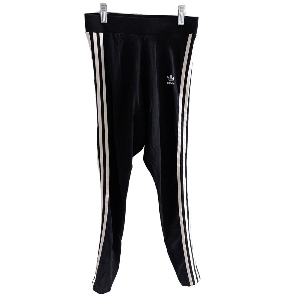 Adidas Womens Size Small Train Essentials 3 Stripes High Waisted Leggings Black